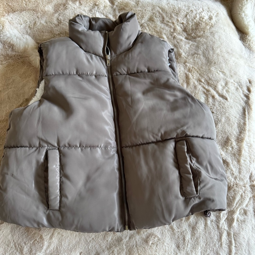 Charlotte Russe Taupe Puffer Vest